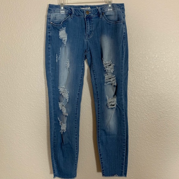 Wild Blue Denim - Wild Blue | Distressed Jean Legging Capris